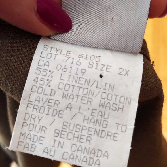 Vintage AE Sport Linen Cotton Sleeveless Olive Green Button Up - Picture 5 of 15